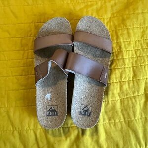 Reef Brown Double-Strap Slide Sandals